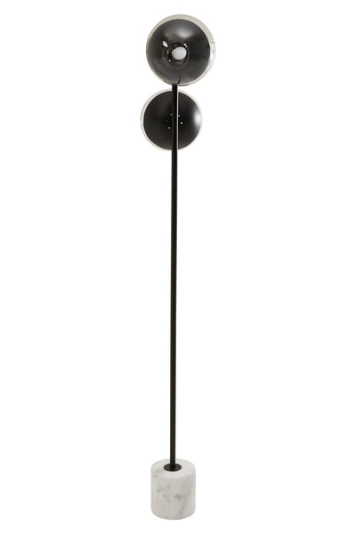 Two Light Black Floor Lamp with Marble Base | Revive