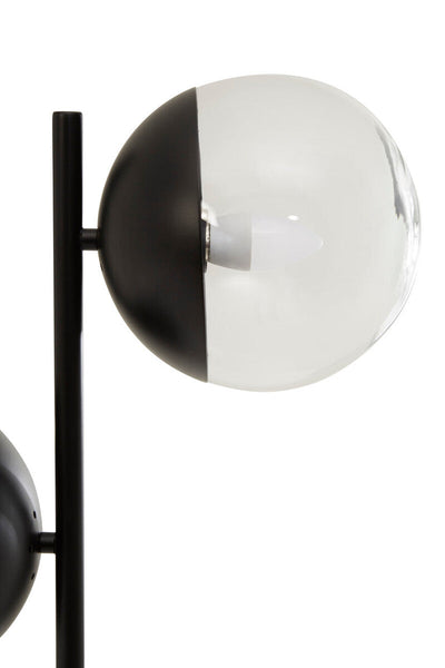 Two Light Black Floor Lamp with Marble Base | Revive
