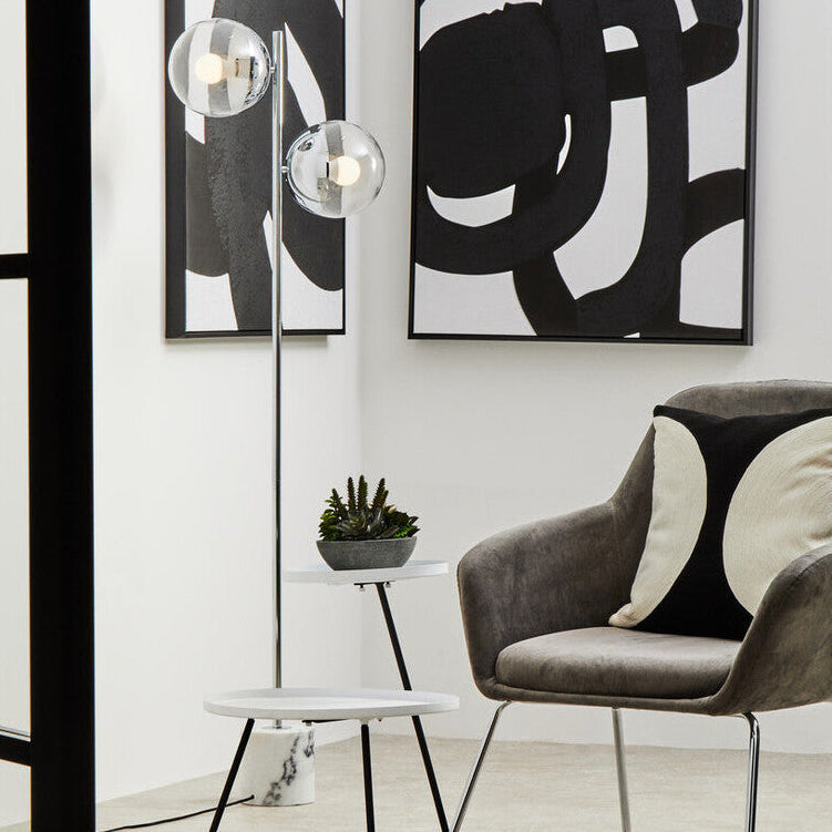 Chrome Finish 2 Light Floor Lamp | Revive