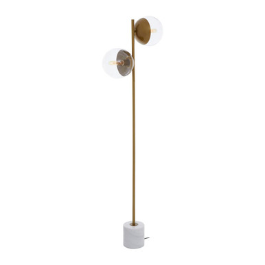 Two Light Gold Finish Floor Lamp | Revive