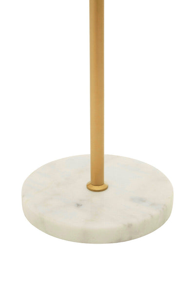 Gold Finish Metal Floor Lamp with White Marble Base | Revive