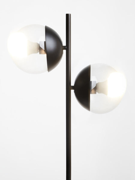 Two Light Black Metal and Marble Table Lamp | Revive
