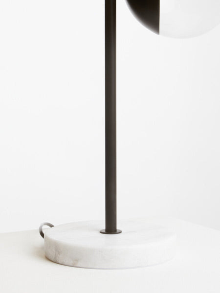 Two Light Black Metal and Marble Table Lamp | Revive