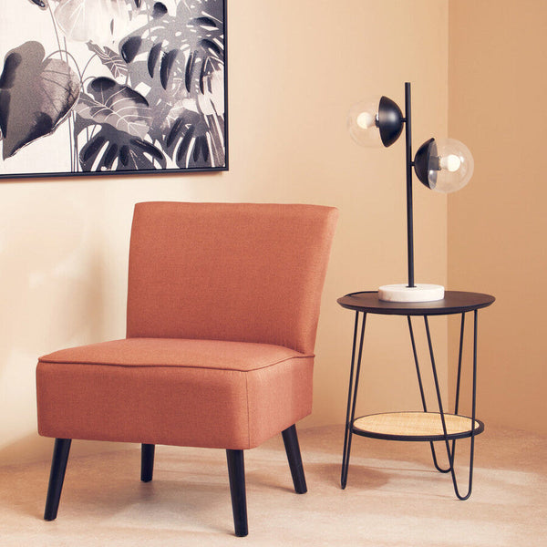 Two Light Black Metal and Marble Table Lamp | Revive