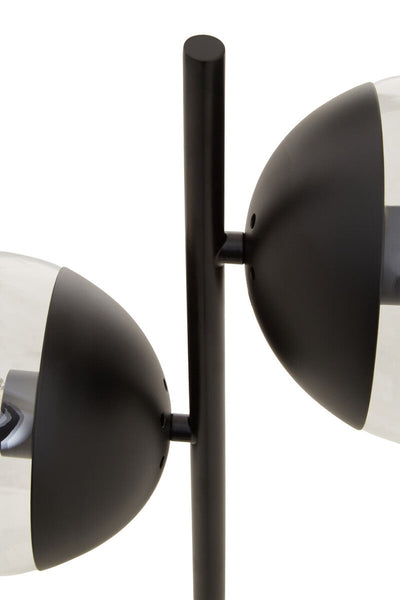 Two Light Black Metal and Marble Table Lamp | Revive