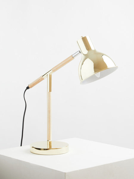 Adjustable Desk Lamp in Shiny Brass Finish | Stockholm