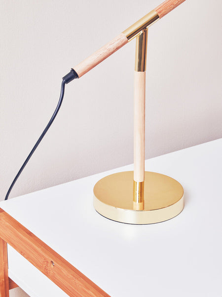 Adjustable Desk Lamp in Shiny Brass Finish | Stockholm