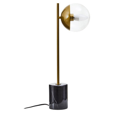 Small Gold Finish Metal Table Lamp with Black Marble Base | Revive