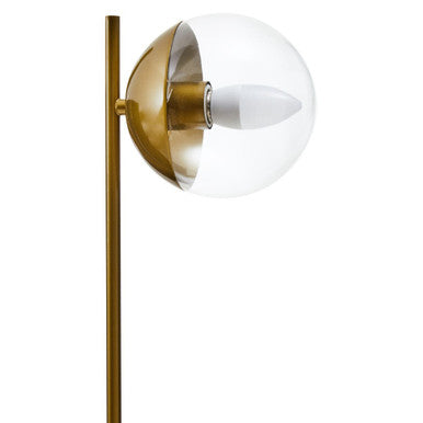 Small Gold Finish Metal Table Lamp with Black Marble Base | Revive