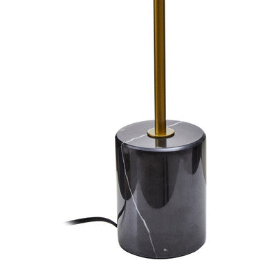 Small Gold Finish Metal Table Lamp with Black Marble Base | Revive