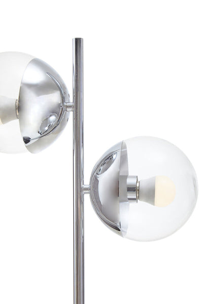 Two Light Silver and Black Marble Table Lamp | Revive