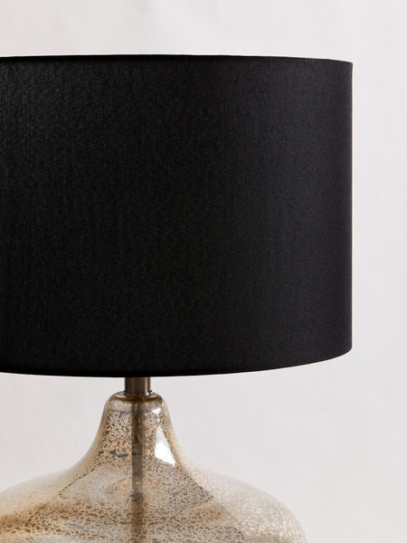 Silver Glass with Black Shade Table Lamp | Luz