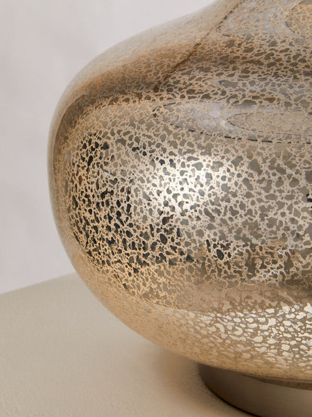 Silver Glass with Black Shade Table Lamp | Luz