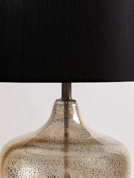 Silver Glass with Black Shade Table Lamp | Luz