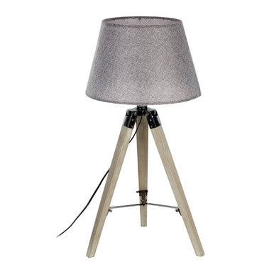 Harper Grey Wood Small Tripod Floor Lamp