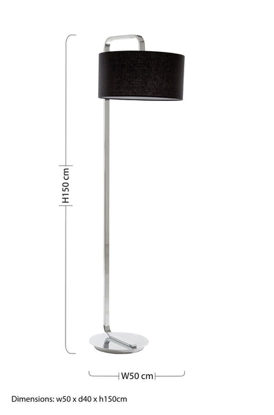 Floor Lamp with Black Fabric Shade | Leyna