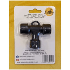 2 Way / T Shape Splitter for "Heavy Duty" LED String Lights Lighting Legends brand.