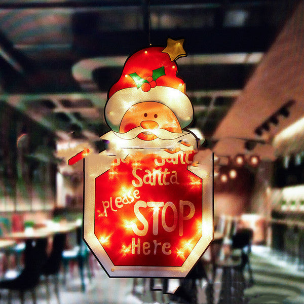 Santa Claus Led Suction Cup Window Hanging Lights Christmas Decorative Atmosphere