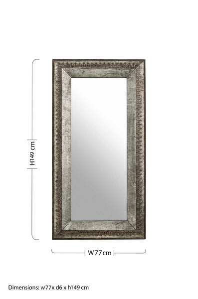 Elementary Antique Grey Wall Mirror