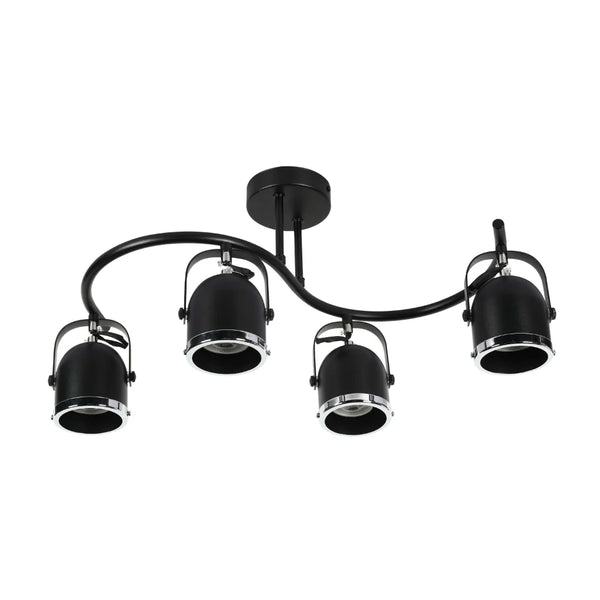 Moern S Shape Rotatable GU10 Spotlight Black and Chrome
