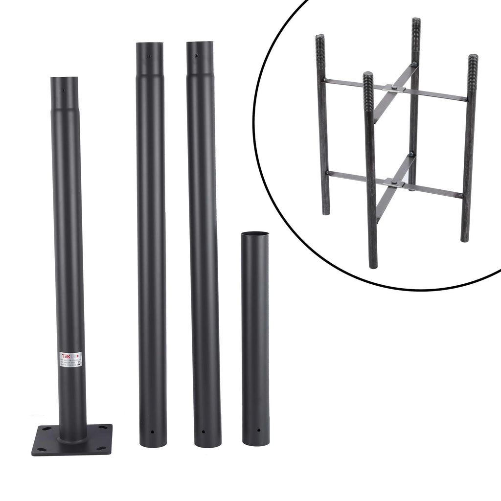 4M Dark Grey Steel Lamp Post