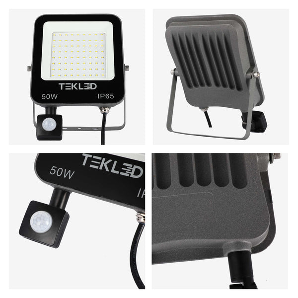 50W Black LED Floodlight PIR Motion Sensor IP65