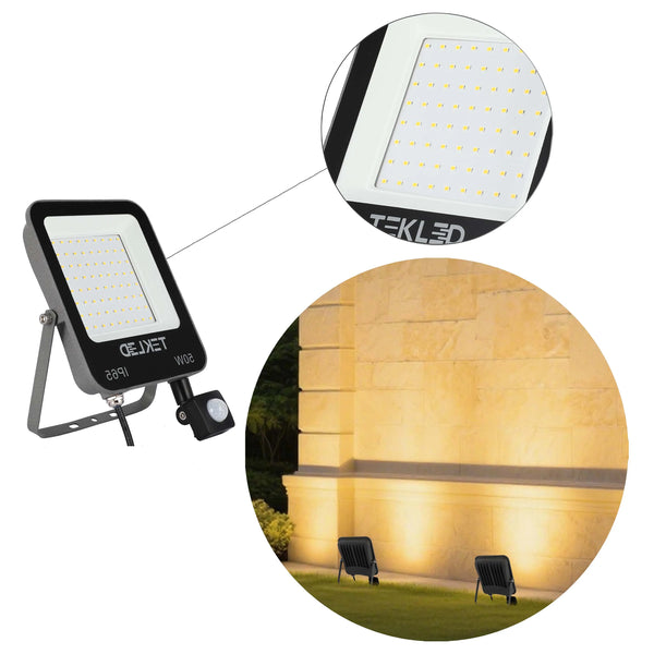 50W Black LED Floodlight PIR Motion Sensor IP65