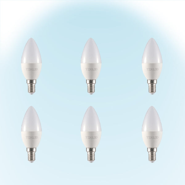 Vela LED Candle Bulb C37 Dimmable E14 Small Edison Screw 5W Pack of 6