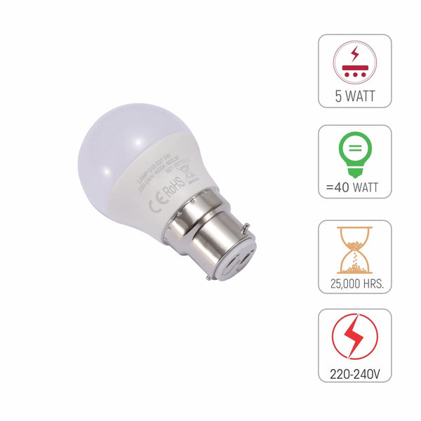 Ursa LED Golf Ball G45 Dimmable B22 Bayonet Cap 5W