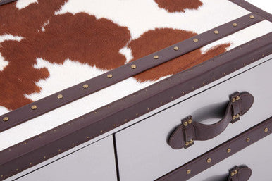 Kensington Townhouse Brown And White Genuine Cowhide Coffee Table