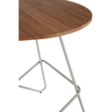 District Grey Metal And Elm Wood Round Dining Table