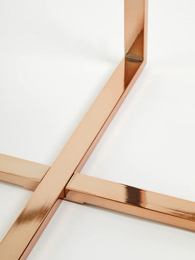 Square Black Faux Marble End Table with Champagne Gold Metal Legs | Allure