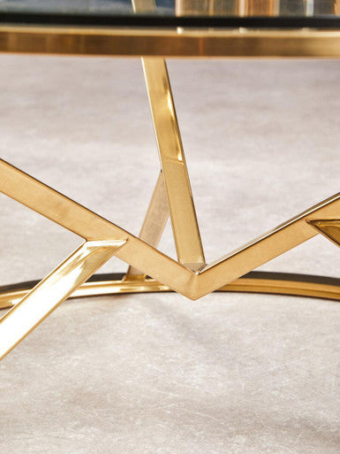 Allure Corseted Round Champagne Coffee Table