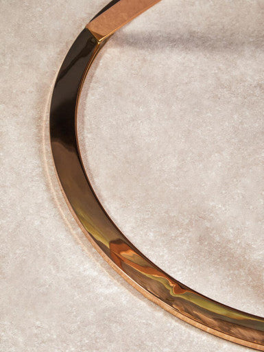 Rose Gold Stainless Steel Base Round End Table with Tempered Glass Top | Allure