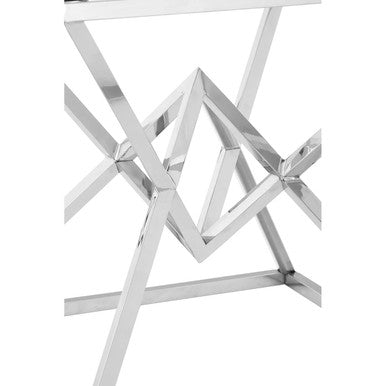 Allure Square Silver Finish End Table