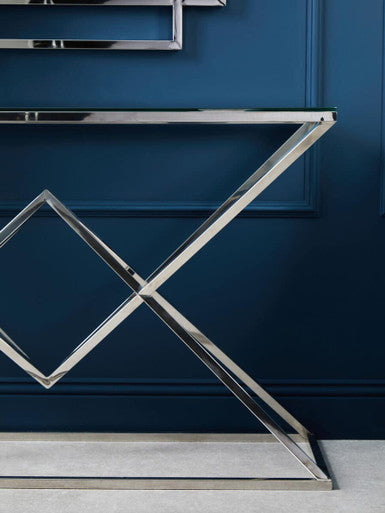 Allure Tempered Glass Rectangular Console Table