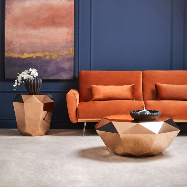Allure Rose Gold Diamond Cut Coffee Table