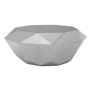 Allure Silver Finish Coffee Table with Diamond Cut Design