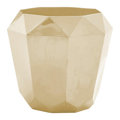 Allure Champagne Finish Side Table with Diamond Cut Design