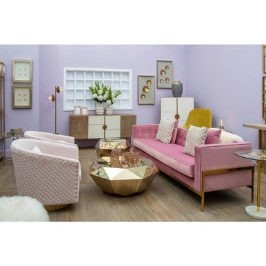 Allure Champagne Finish Side Table with Diamond Cut Design