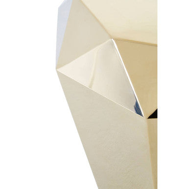 Allure Champagne Finish Side Table with Diamond Cut Design