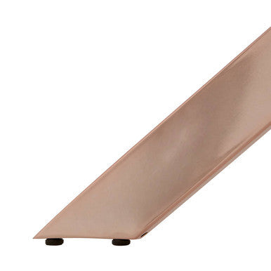Allure Rose Gold Finish Rectangular Dining Table with Clear Glass Top