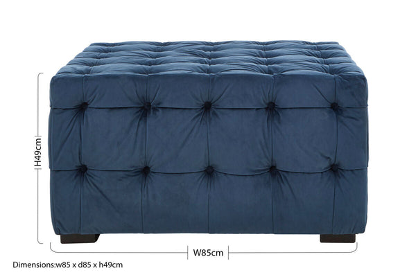 Stella Midnight Velvet Button Stool