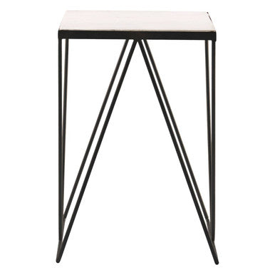 Shalimar Marble Square Side Table with Black Finish Legs