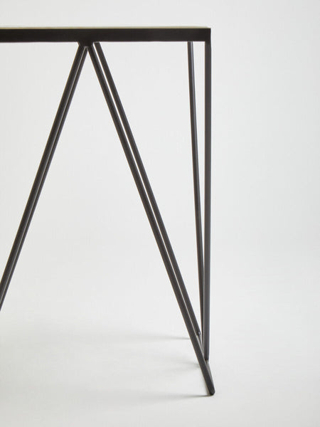 Shalimar Marble Square Side Table with Black Finish Legs