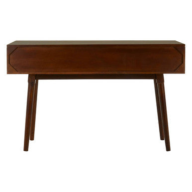Costal Natural Carved Mango Wood 2 Drawer Console Table