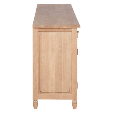 Lyon Oak Wood Sideboard in Washed Grey Finish