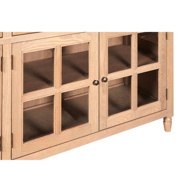 Lyon Oak Wood Sideboard in Washed Grey Finish