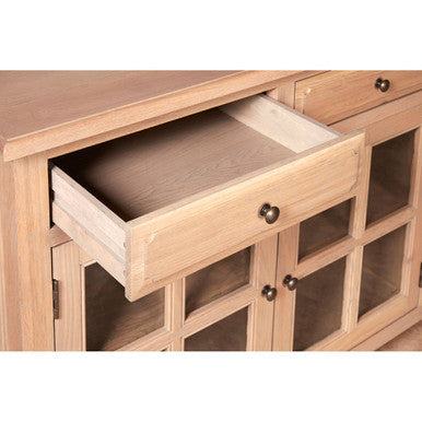 Lyon Oak Wood Sideboard in Washed Grey Finish