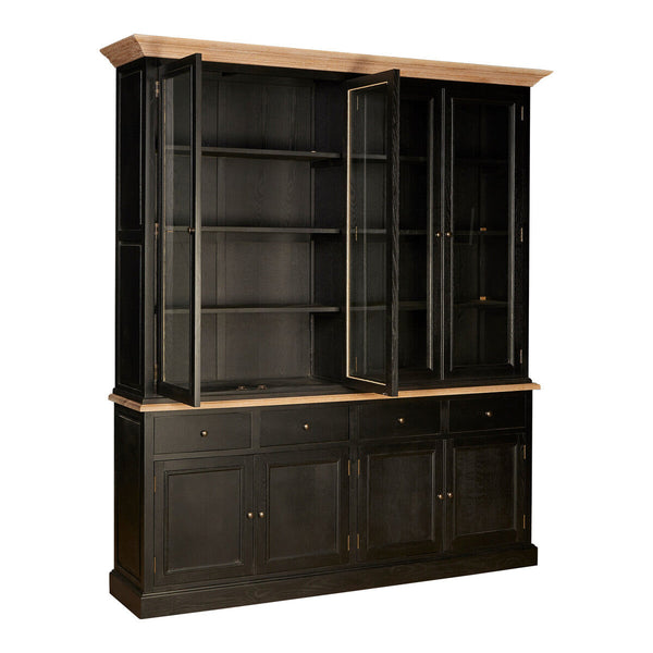 Lyon Black Oak Wood Large Cabinet